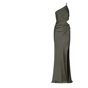 Shona Joy - LA LUNE ASYMMETRICAL GATHERED MAXI DRESS - OLIVE